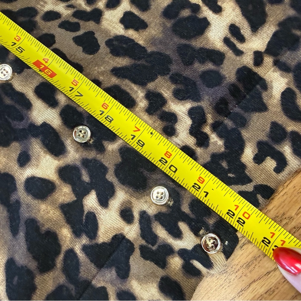 NWT Charter Club Woman 0X Leopard Print Gold Button Cardigan - Picture 11 of 12